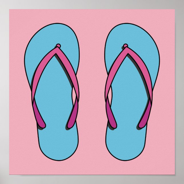 Póster Flip Flops de playa (Frente)