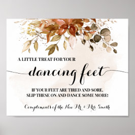 Póster Flip Flops Wedding Rótulo de baile de otoño