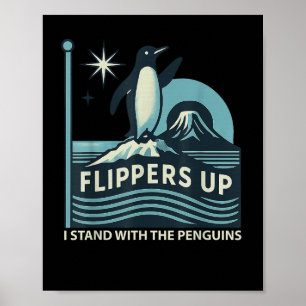 Póster Flippers De Pingüino Gracioso Me Pongo Con El Ping