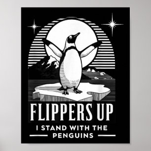 Póster Flippers De Pingüino Gracioso Me Pongo Con El Ping