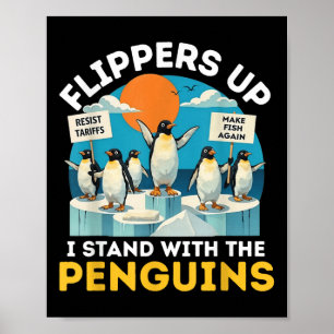 Póster Flippers De Pingüino Gracioso Me Pongo Con El Ping