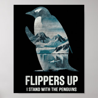 Póster Flippers De Pingüino Gracioso Me Pongo Con El Ping