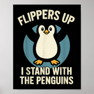 Póster Flippers De Pingüino Gracioso Me Pongo Con El Ping