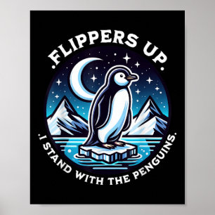 Póster Flippers Graciosos Me Pongo Con Los Pingüinos