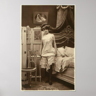 Póster Flirt francés - Chica de pinup de época