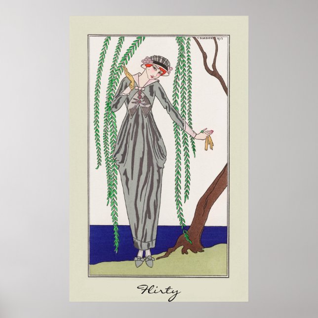 Póster Flirty Lady Vintage Art Deco Moda (Frente)