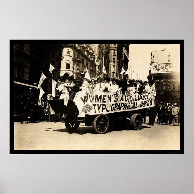 Póster Float in Labour Day Parade New York City 1909 (Frente)