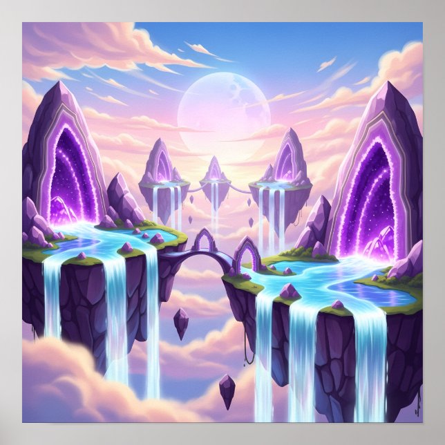Póster Floating Crystal Kingdom above the Clouds (Frente)
