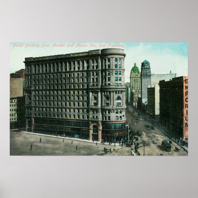 Póster Flood Bldg de Market y Mason Sts (Frente)