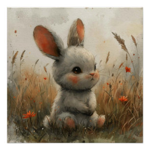Póster Flopsy Fancy: Un Conejo con un Toque de Fantasía
