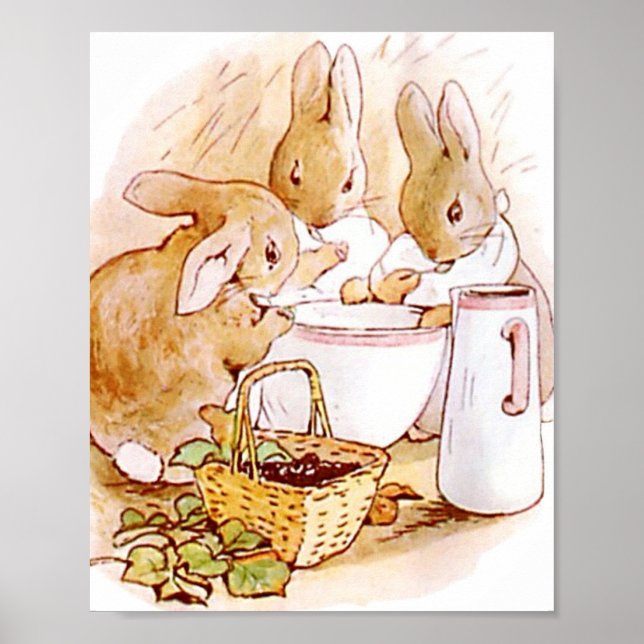 Póster Flopsy Mopsy Y Cottontail Beatrix Potter (Frente)