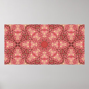 Póster Flor abstracta mandala patrón étnico sin fisuras