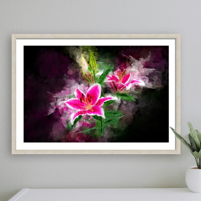 Póster Flor acuarela de Stargazer Lily - bb 02 (Subido por el creador)