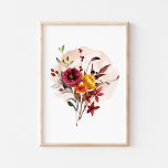 Póster Flor acuática otoñal<br><div class="desc">Poster de flores silvestres de color de agua de otoño</div>