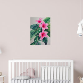 Póster Flor acuática rosada frangipani