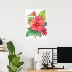 Póster Flor acuática rosada Hibiscus