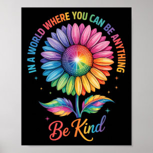 Póster Flor Amable Arcoíris Lgbtq Trans Bisexual Gay Lesb