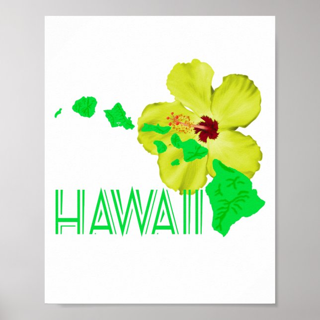 Póster Flor amarilla de Hawai (Frente)