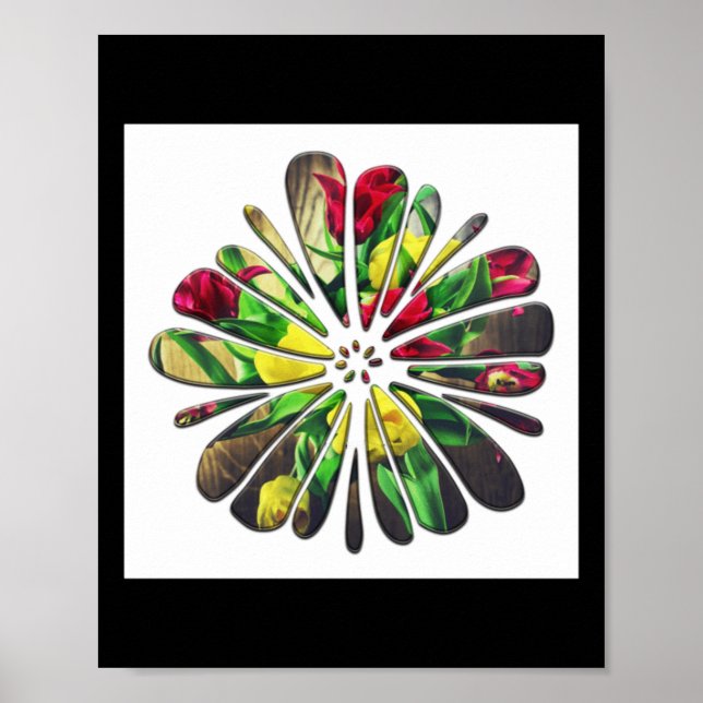 Póster Flor Amarilla De Tulipanes - Amor Gl Manchado. Ver (Frente)
