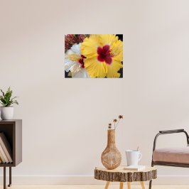 Póster Flor amarilla hibiscus