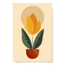 Flor Amarilla Retro Boho de Mediados de Siglo