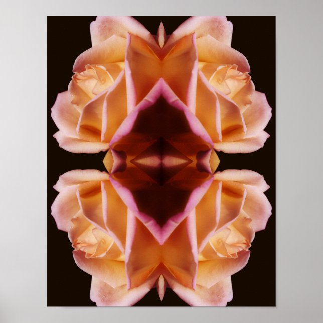 Póster Flor Amarilla Rosebud Mirrored Art Tintado (Frente)