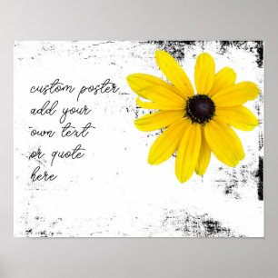 Póster flor amarillo soleado agregar texto blanco angusti
