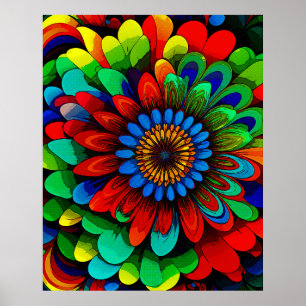 Póster Flor arcoiris colorida 104