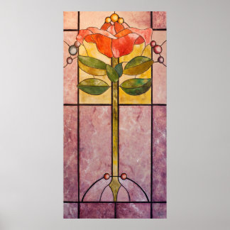 Póster Flor Art Deco
