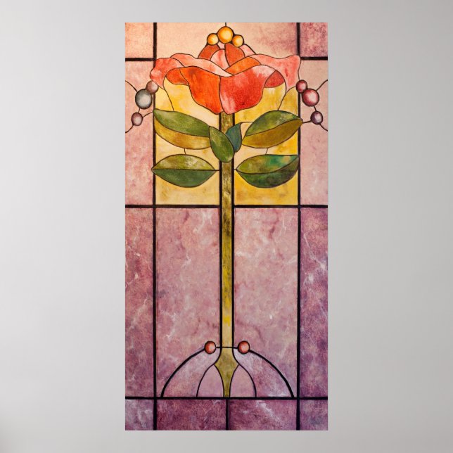 Póster Flor Art Deco (Frente)