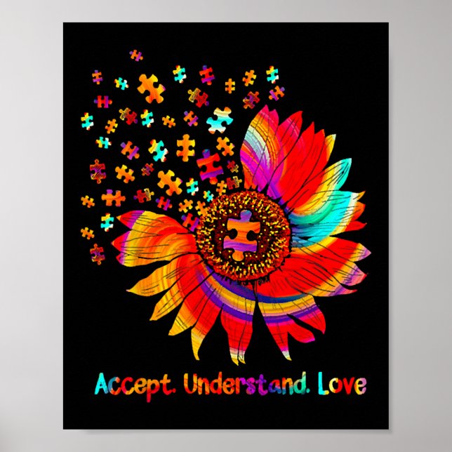 Póster Flor Asd Aceptar Comprender Amor (Frente)