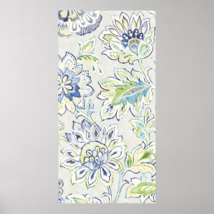 Póster Flor azul bohemia