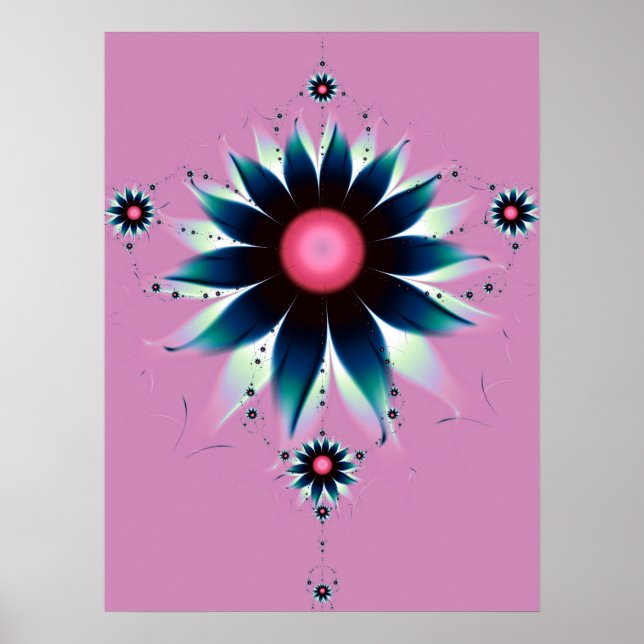 Póster Flor azul de Dahlia (Frente)