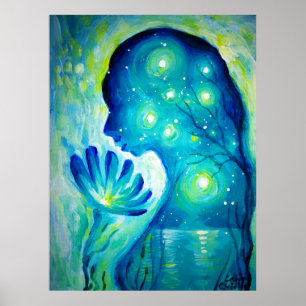 Póster Flor azul - el fantasma de ella
