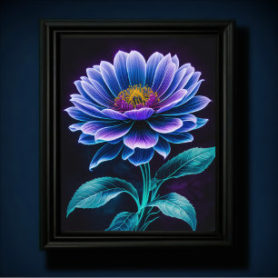 Póster Flor azul III