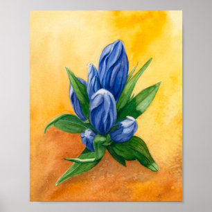 Póster "Flor azul" por Ramedious - Watercolor Floral Art