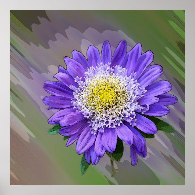 Póster flor azul violeta (Frente)