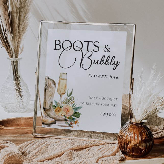 Póster Flor Bar Rótulo Boots y burbujeante ducha de novia (Subido por el creador)