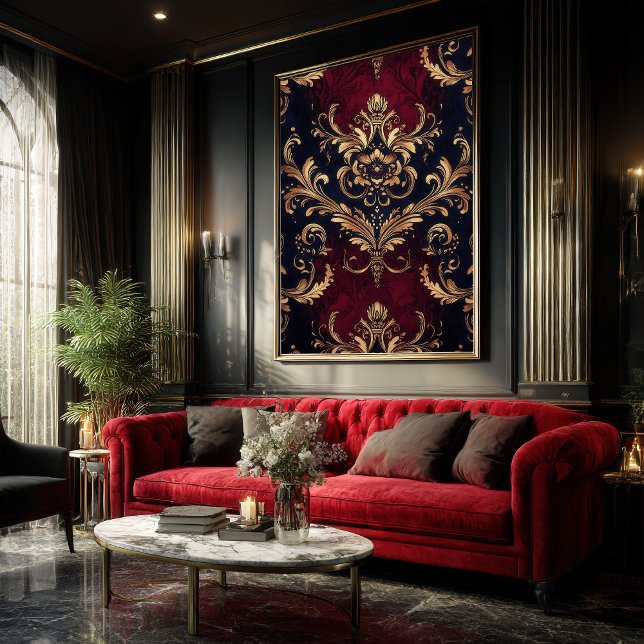 Póster Flor barroca escarlata y dorada (Subido por el creador)