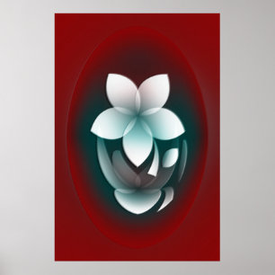 Póster Flor blanca que refleja