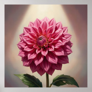 Póster Flor Botánica de Dalia Rosa