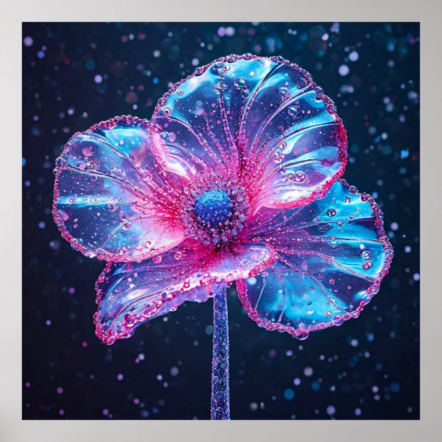 Póster Flor Brillante Con Pétalos Vibrantes (Frente)