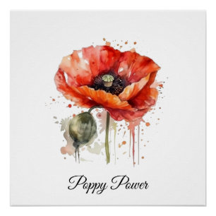 Póster Flor Carmesí, personalizable
