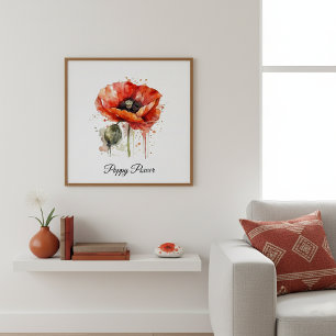 Póster Flor Carmesí, personalizable