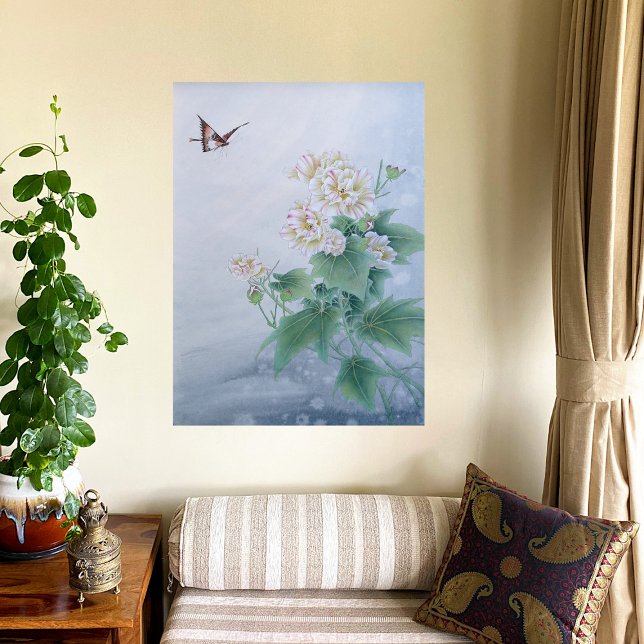 Póster Flor china con mariposa (Subido por el creador)