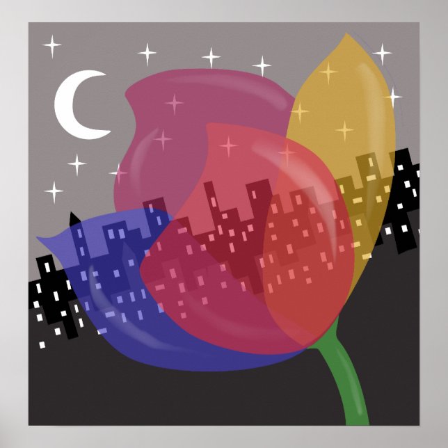 Póster Flor colorida (Frente)