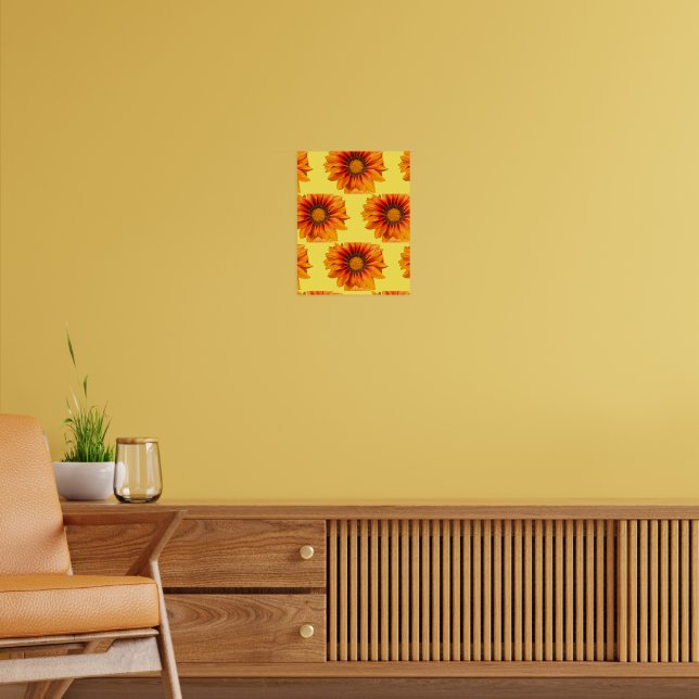 Póster Flor cortada con gradiente naranja amarillo brilla (Salón 2)