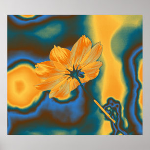 Póster Flor Cosmos Amarillo Pop Art
