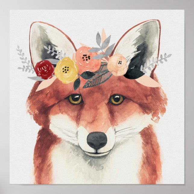 Póster Flor Crown Forester Fox (Frente)