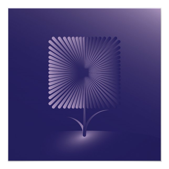 Póster Flor cuadrada violeta (Anverso)